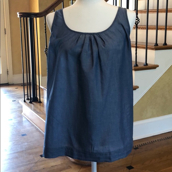 Cabi Chambray Denim Sleeveless Blouse - Picture 1 of 6